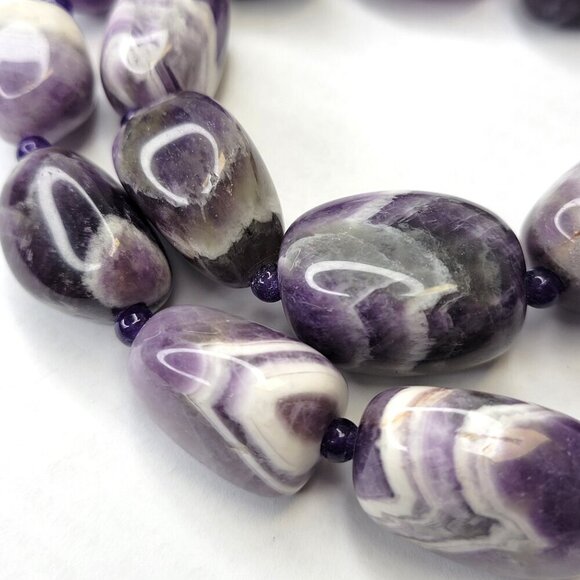 Chunky Amethyst Purple Necklace Fashion Gemstone Necklace - Picture 3 of 11